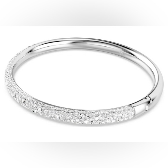 Swarovski Jewelry - Swarovski ‘Sublima’ Rhodium Plated Bangle Bracelet Size Medium